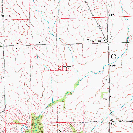 Topographic Map of Condit Post Office (historical), IA