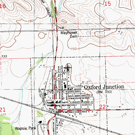 Topographic Map of Midland Elementary School, IA