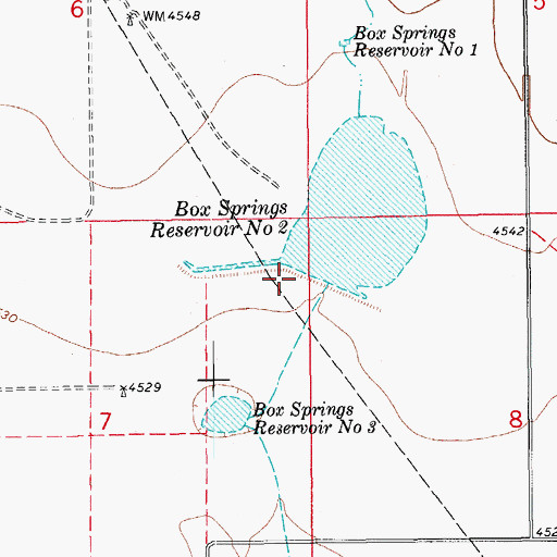Topographic Map of Box Springs Number 2 Dam, CO