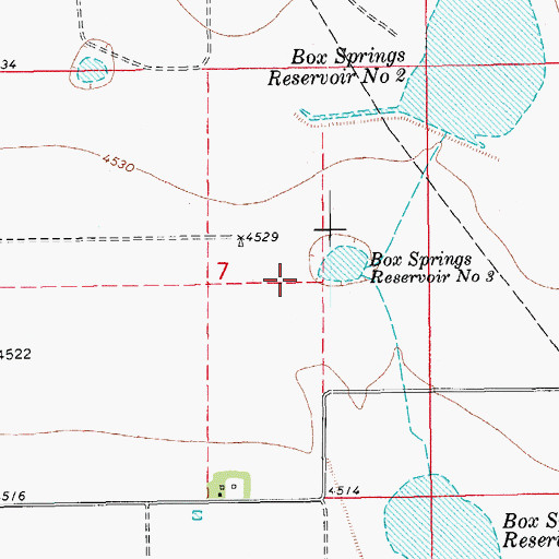Topographic Map of Box Springs Number 3 Dam, CO