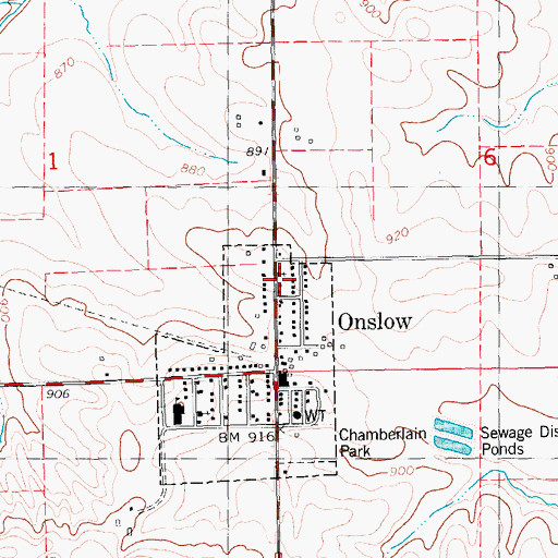 Topographic Map of Presbyterian Church, IA