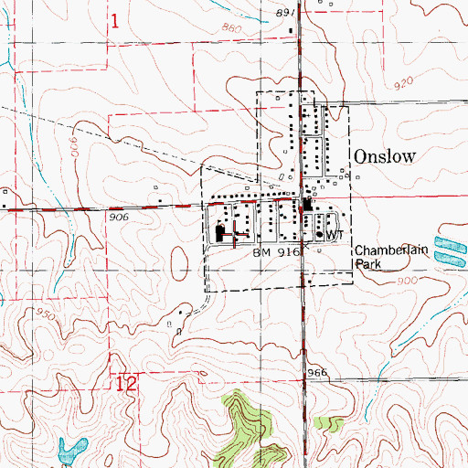 Topographic Map of Calvary Baptist Church, IA