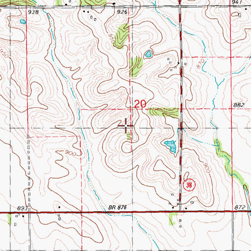 Topographic Map of Madison Village Cemetery, IA