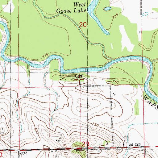 Topographic Map of Oxford Junction Cemetery, IA