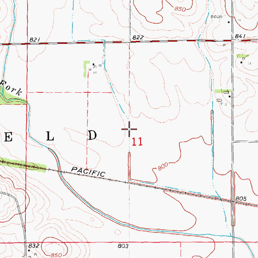 Topographic Map of Mann Cemetery, IA