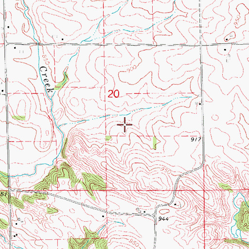 Topographic Map of Fremont Cemetery, IA