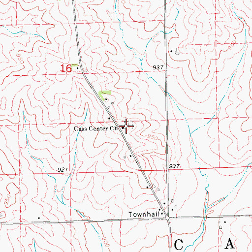 Topographic Map of Cass Congregational Cemetery, IA