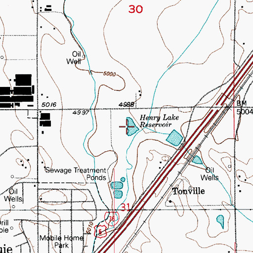 Topographic Map of Henry Reservoir, CO