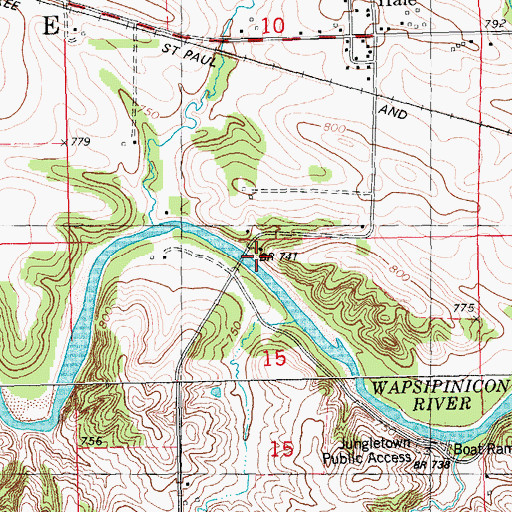 Topographic Map of Hale Bridge, IA