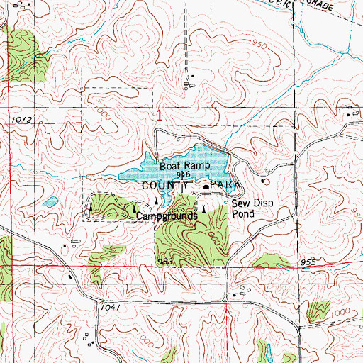 Topographic Map of Fremont Mill Bridge, IA