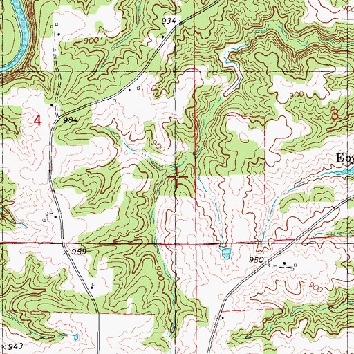 Topographic Map of Corbett's Mill Bridge, IA