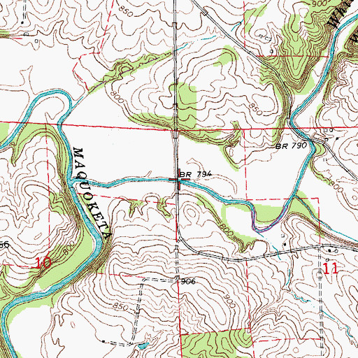 Topographic Map of Moore's Ford Bridge, IA