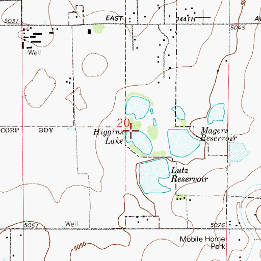 Topographic Map of Higgins Dam, CO
