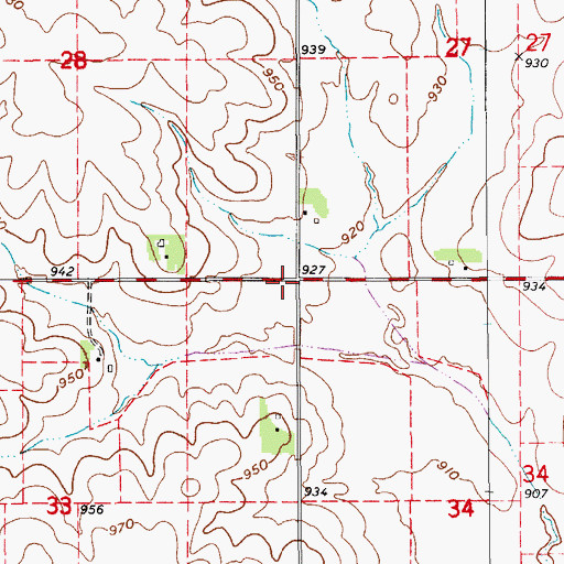 Topographic Map of Edwards Post Office (historical), IA