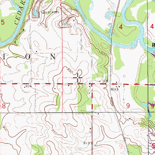 Topographic Map of Winslow Post Office (historical), IA