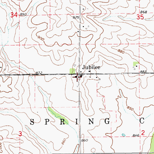 Topographic Map of Jubilee Post Office (historical), IA