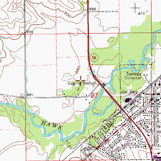 Topographic Map of Filkins Grove Post Office (historical), IA