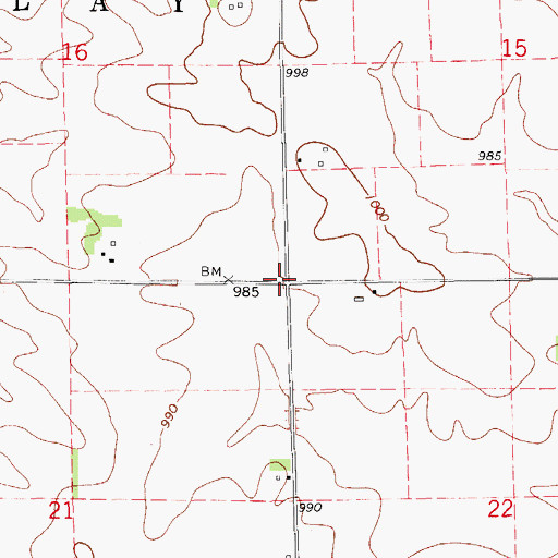 Topographic Map of Canfield Post Office (historical), IA