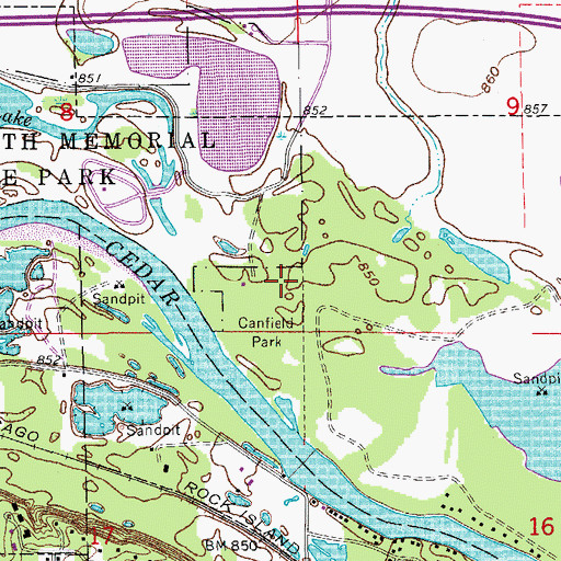 Topographic Map of Mount Hope Post Office (historical), IA