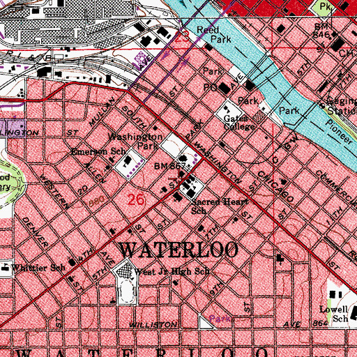 Topographic Map of Saint Demetrios' Greek Orthodox Church, IA