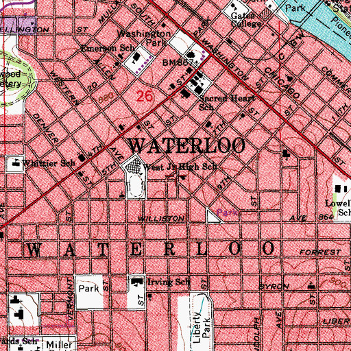 Topographic Map of Grace Lutheran Church, IA
