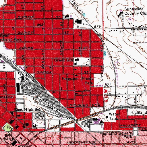 Topographic Map of Payne Memorial Ame Church, IA