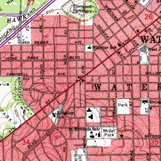 Topographic Map of Zion Evangelical Lutheran Church, IA
