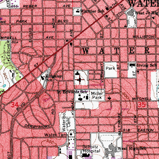 Topographic Map of Westminister Presbyterian Church, IA