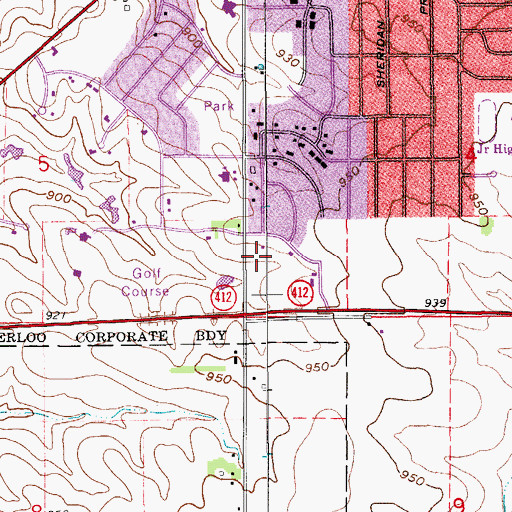 Topographic Map of Cedar Valley Community Church, IA