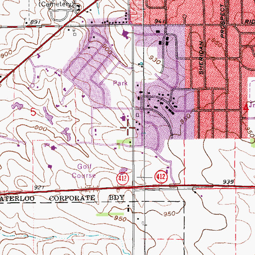Topographic Map of Pilgrim Lutheran Church, IA