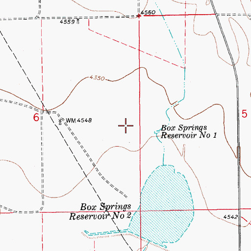 Topographic Map of Box Springs Number 1 Dam, CO