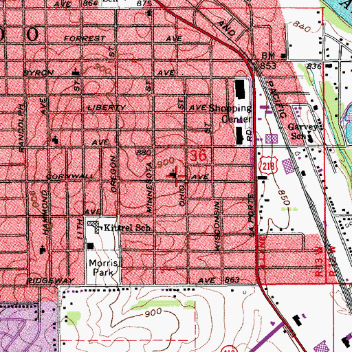 Topographic Map of Lighthouse Fellowship Church, IA