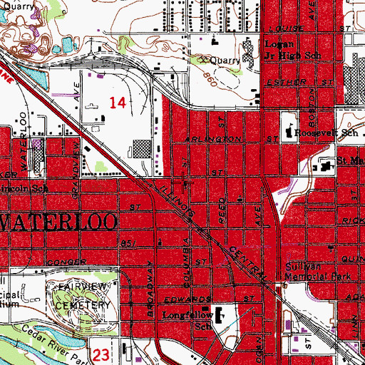 Topographic Map of Saint John Church of the First Born, IA