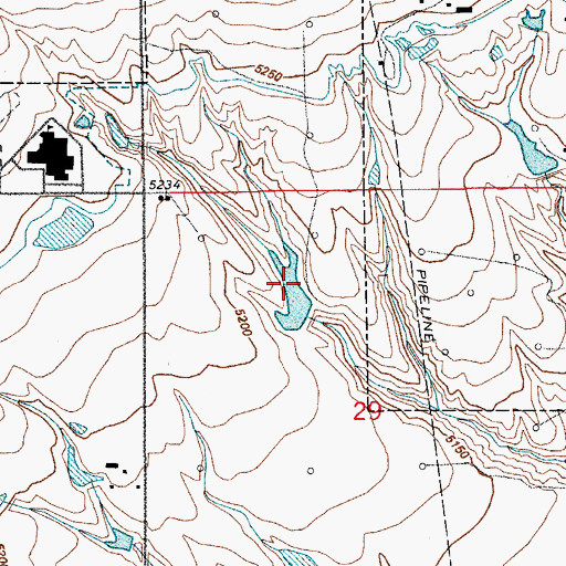 Topographic Map of Marshall Dam, CO