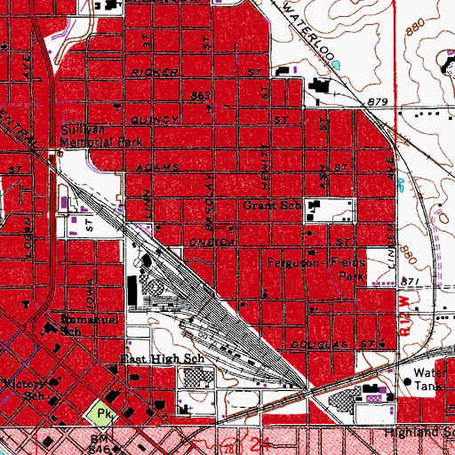 Topographic Map of Antioch Baptist Church, IA