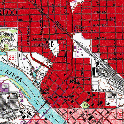 Topographic Map of Deliverance Temple Church of God, IA