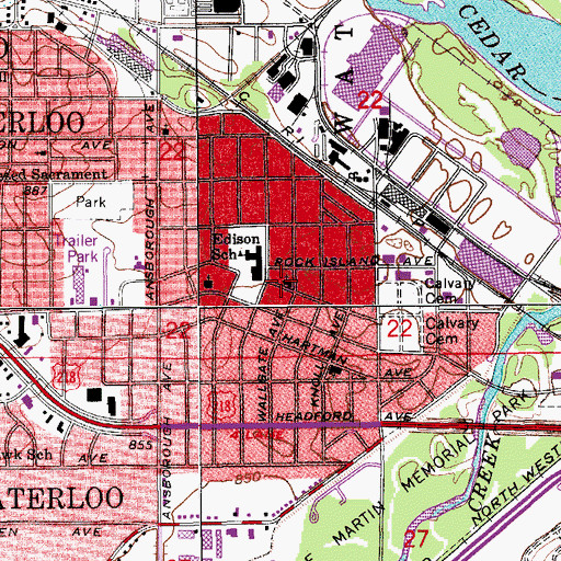 Topographic Map of Our Saviors Lutheran Church, IA