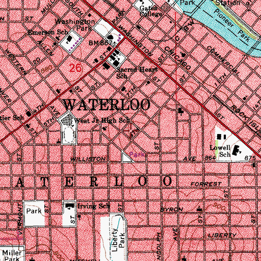 Topographic Map of First United Methodist Church, IA