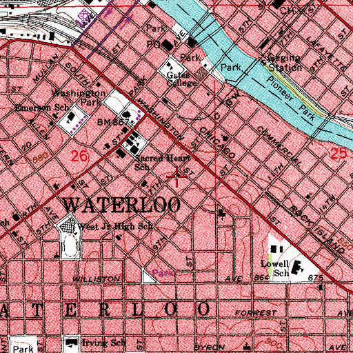 Topographic Map of Christ Temple Apostolic Church, IA