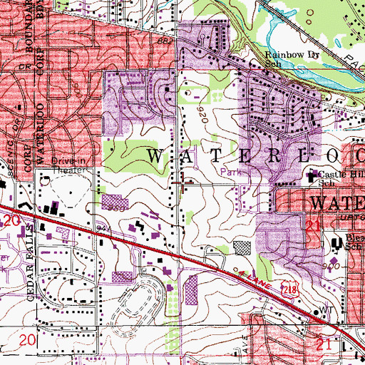 Topographic Map of Ascension Lutheran Church, IA