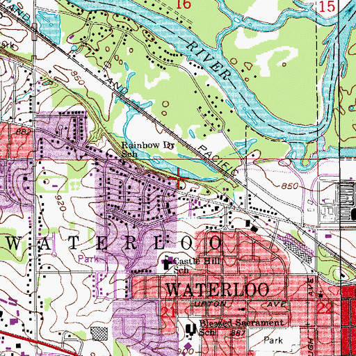 Topographic Map of Grace Chapel, IA
