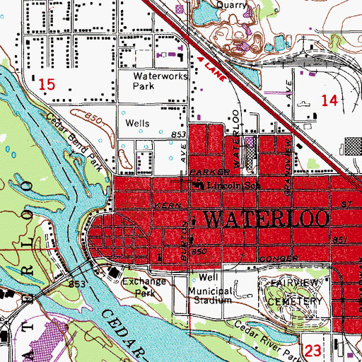 Topographic Map of Concordia Lutheran Church, IA