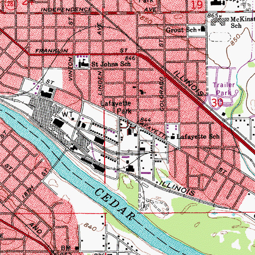 Topographic Map of Gift of Life Ministries, IA