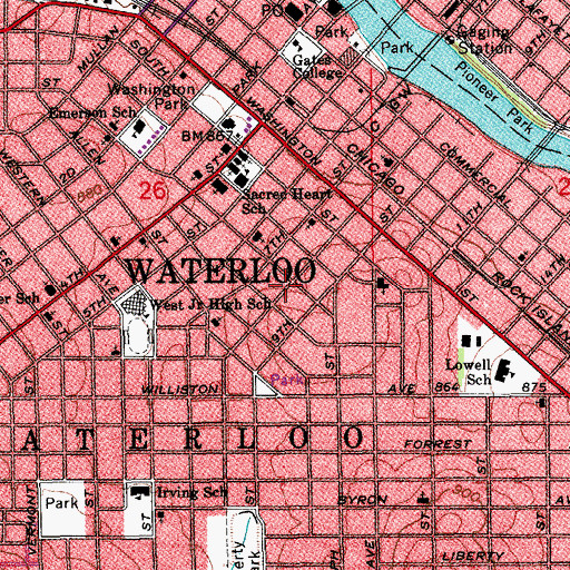 Topographic Map of Christian Fellowship Baptist Church, IA