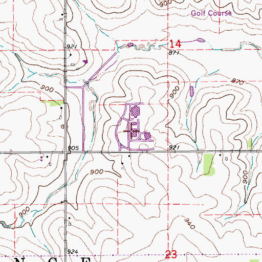 Topographic Map of Buchanan Hall, IA