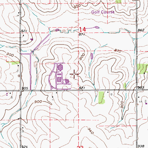 Topographic Map of Grundy Hall, IA