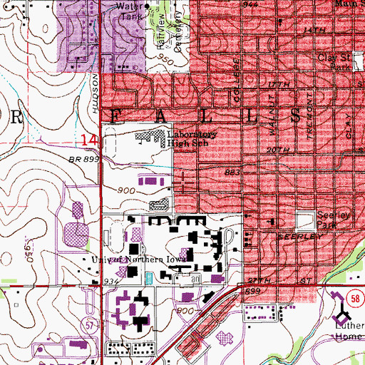 Topographic Map of Camp Adventure Headquarters, IA