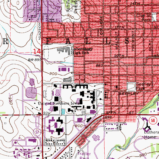 Topographic Map of Continuing Education Non-Credit Program Center, IA
