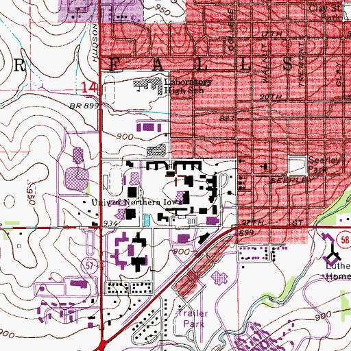 Topographic Map of Commons Dining Center, IA