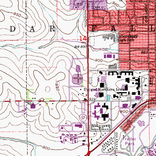Topographic Map of Uni-Dome, IA